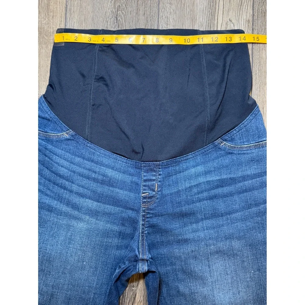 Isabel Maternity Bermuda Short Denim Blue 10/30 Over Belly Pregnancy Jean Shorts